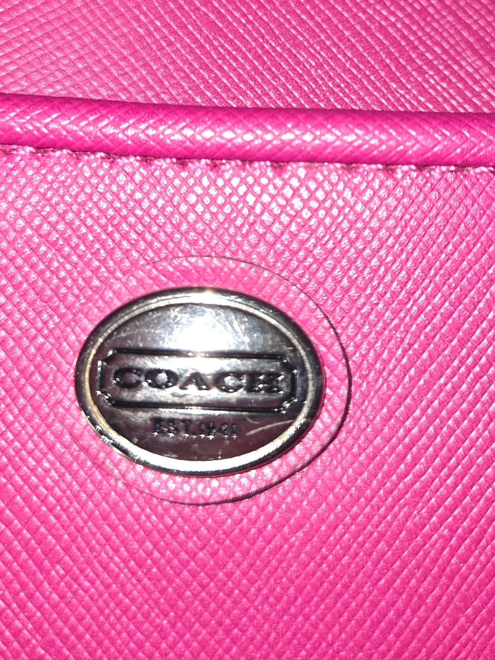 Coach Peyton Fuchsia Magenta Pink Leather Tote Shoulder Bag F25667